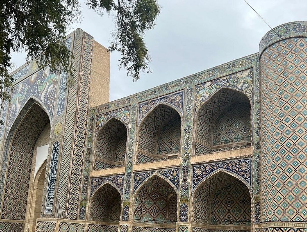 The Nodir Devon Begi Madrasa, a splendid architectural gem nestled in the heart of Bukhara, Uzbekistan
