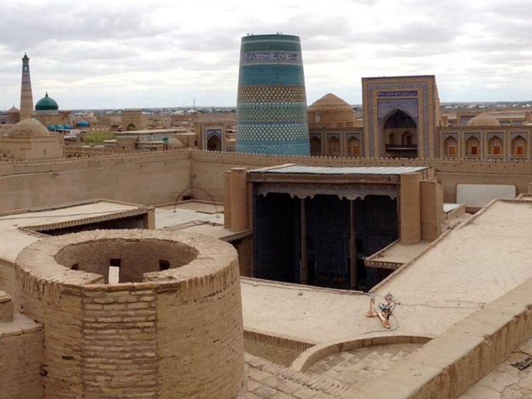 The Citadel of Kunya-ark, a captivating fortress located in the heart of Khiva, Uzbekistan