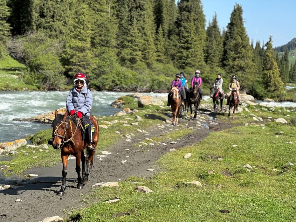 horse riding in Rivers of Kyrgyzstan 2 Tarasova river