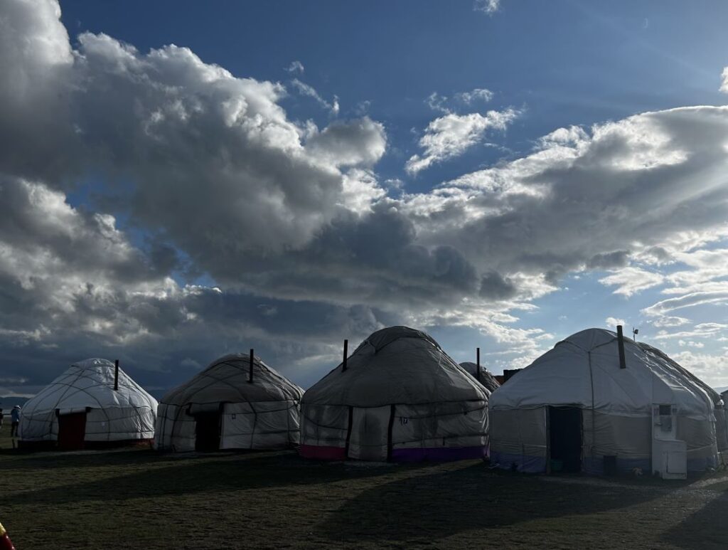 Photo of yurt camp in Kyrgyzstan. Son Kul