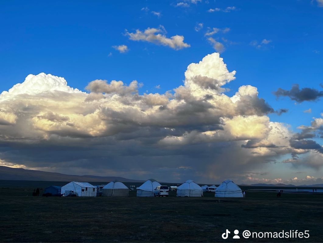 Yurts in Song Kul lake. Kyrgyzstan