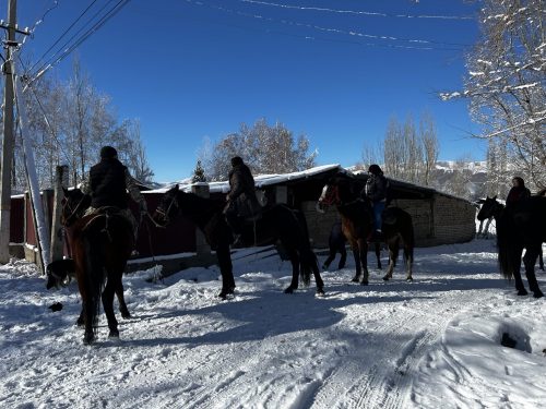 Horse riding tour. Korean travelers