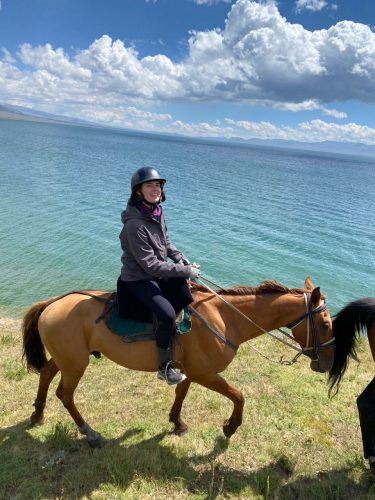 Tour to Son Kul lake. Travelers from Europe